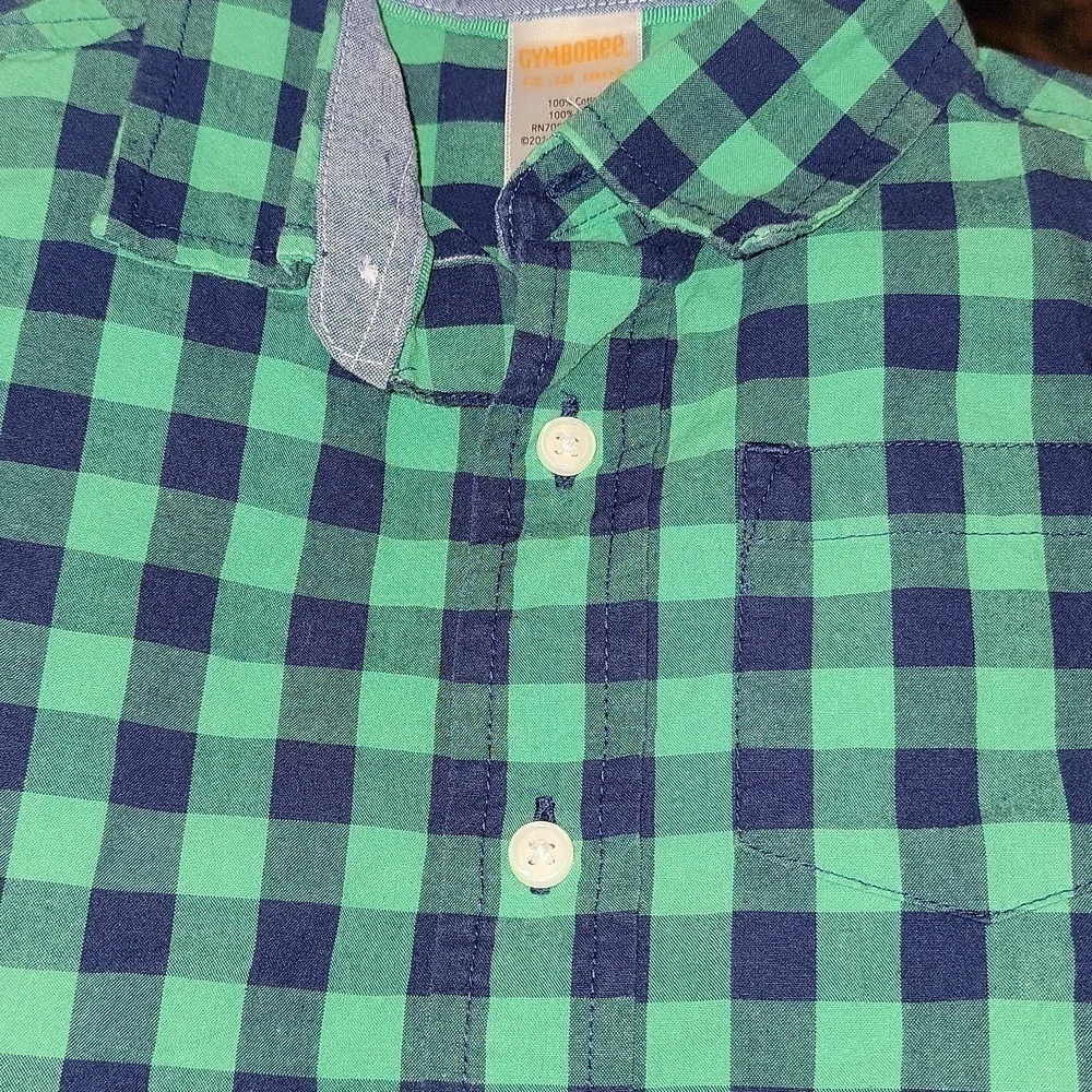 Gymboree size 12-18 months short sleeve button down plaid shirt